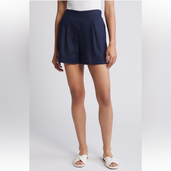 Nordstrom Pants - Nordstrom Signature Women’s Linen and Cotton Blend High Waist Trouser Shorts